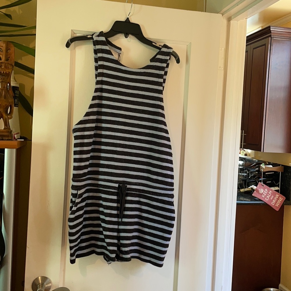 Alexander wang romper, baby blue and black